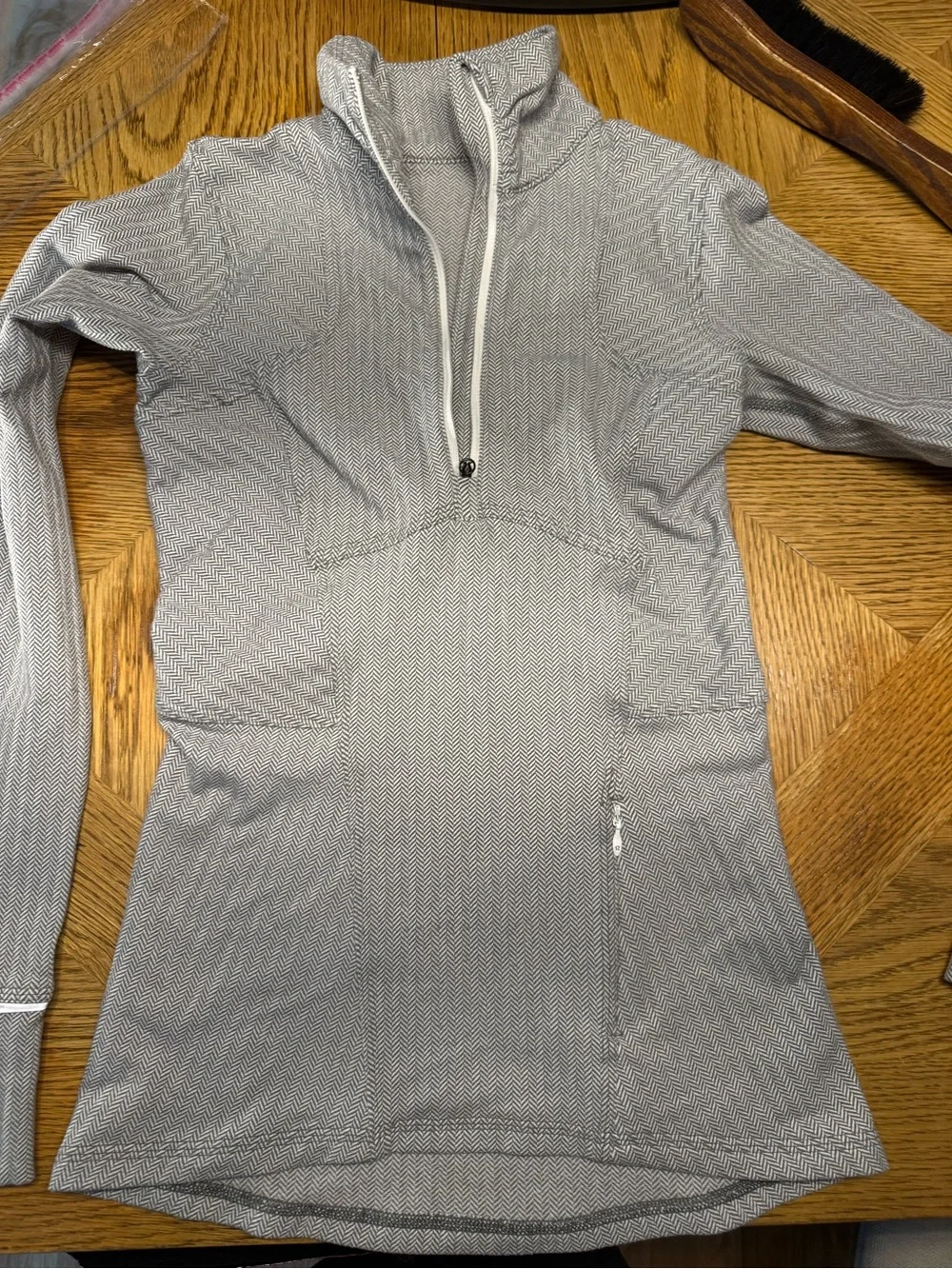 lululemon athletica Light Gray Half-Zip Pullover